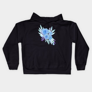 Blue peonies bouquet Kids Hoodie